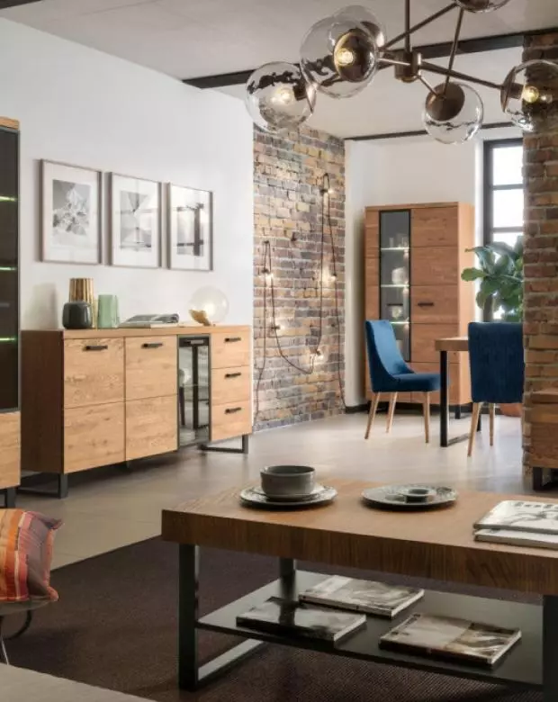 Гостиная «Loft»: тумба, обеденный столик, барные стулья, комод, GS83