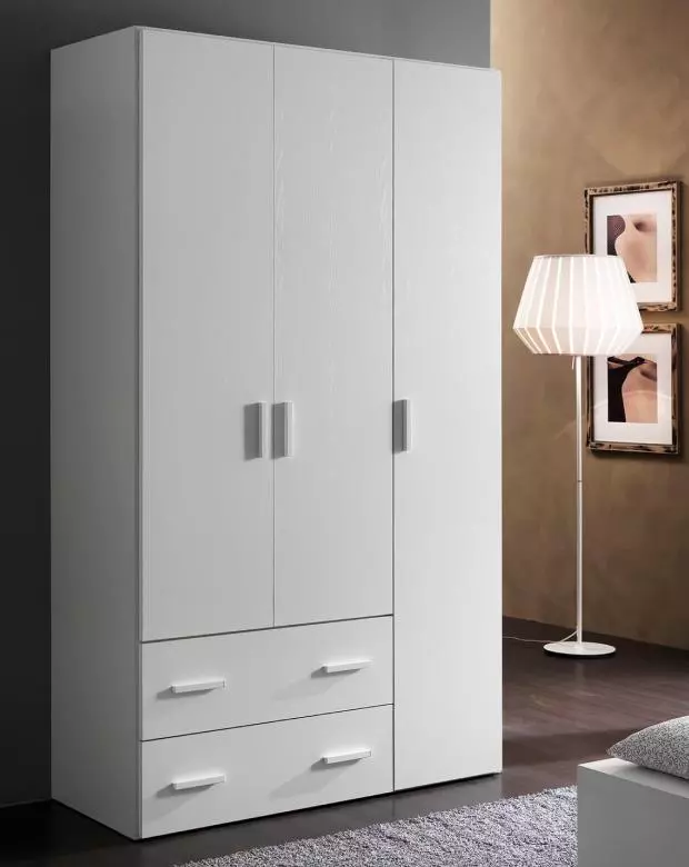 Корпусной шкаф, распашной, белый, K160